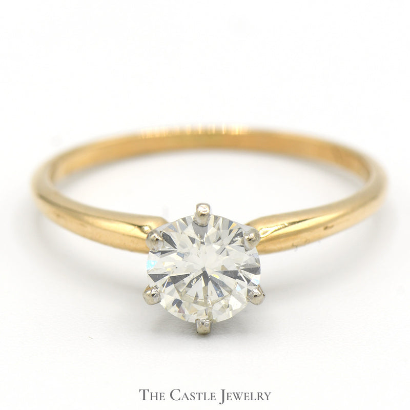 .67ct Round Diamond Solitaire Engagement Ring in 14k Yellow Gold