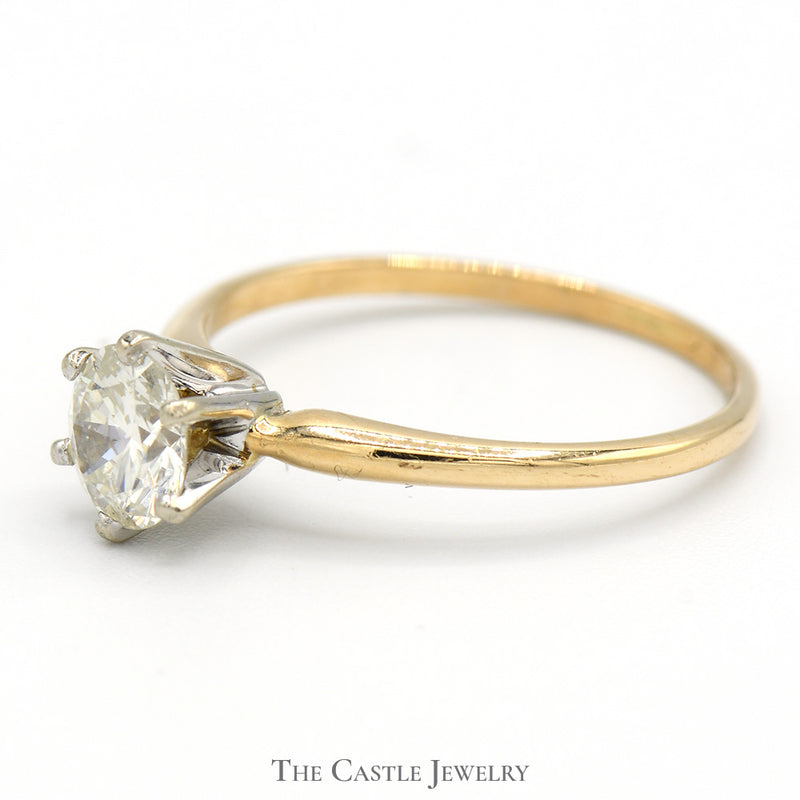 .67ct Round Diamond Solitaire Engagement Ring in 14k Yellow Gold