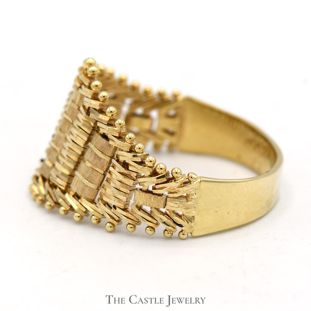 14k Yellow Gold Tapered Flexible Mesh Ring – The Castle Jewelry