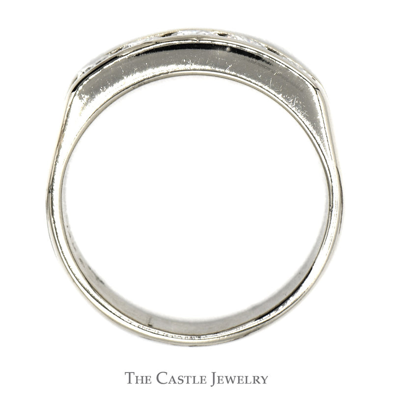 Men's Channel Set 5 Diamond Band in 14k White Gold