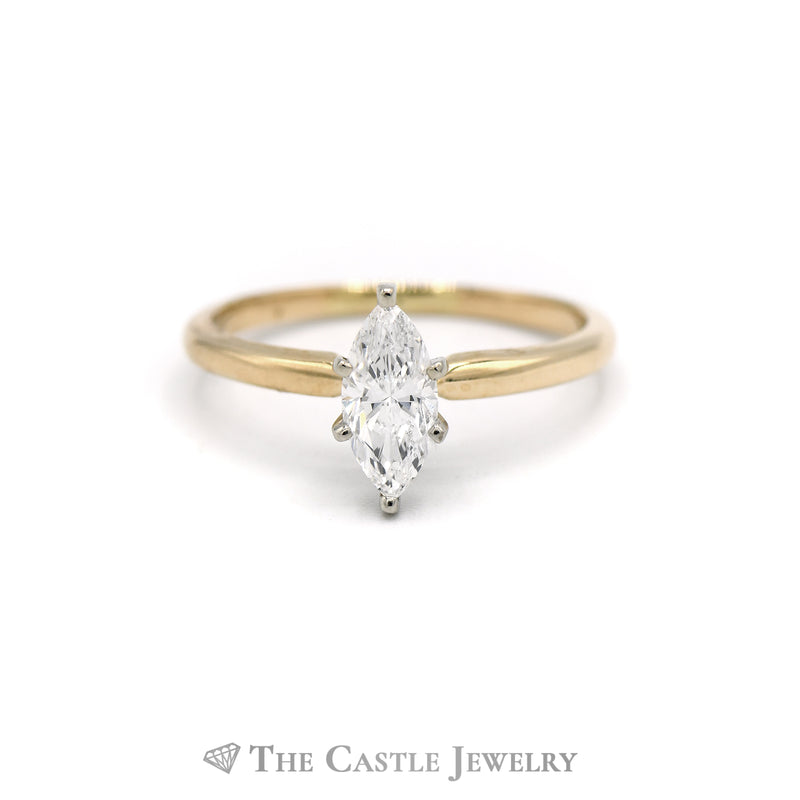 .70CT Marquise Cut Diamond Solitaire Engagement Ring in 14KT Yellow Gold