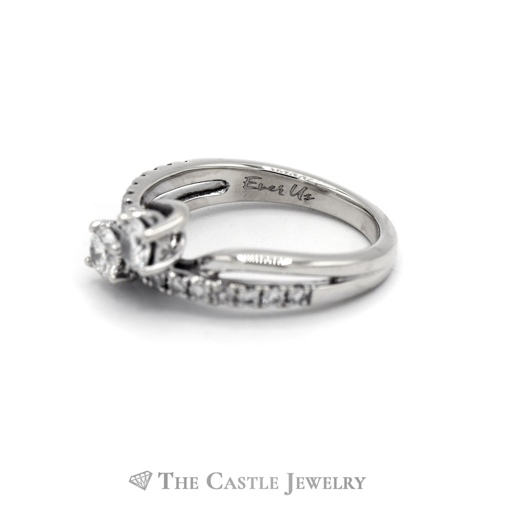 1CTTW Ever Us Bypass Designed Engagement Ring in 14KT White Gold