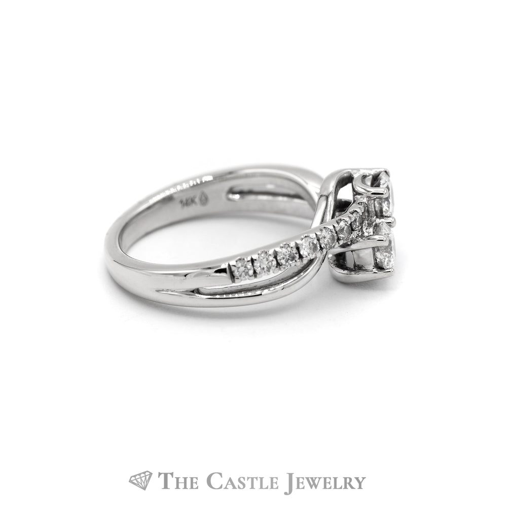 1CTTW Ever Us Bypass Designed Engagement Ring in 14KT White Gold