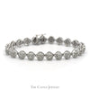 7 inch 3.5cttw Round Diamond Cluster Bracelet in 10k White Gold