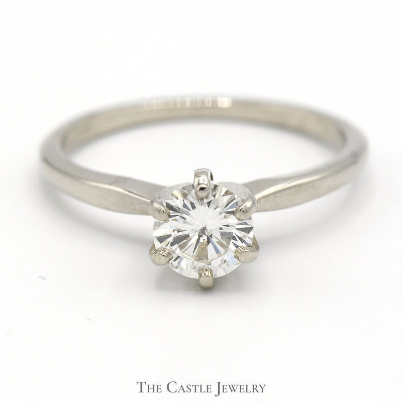 .62ct Round Diamond Solitaire Engagement Ring in 14k White Gold