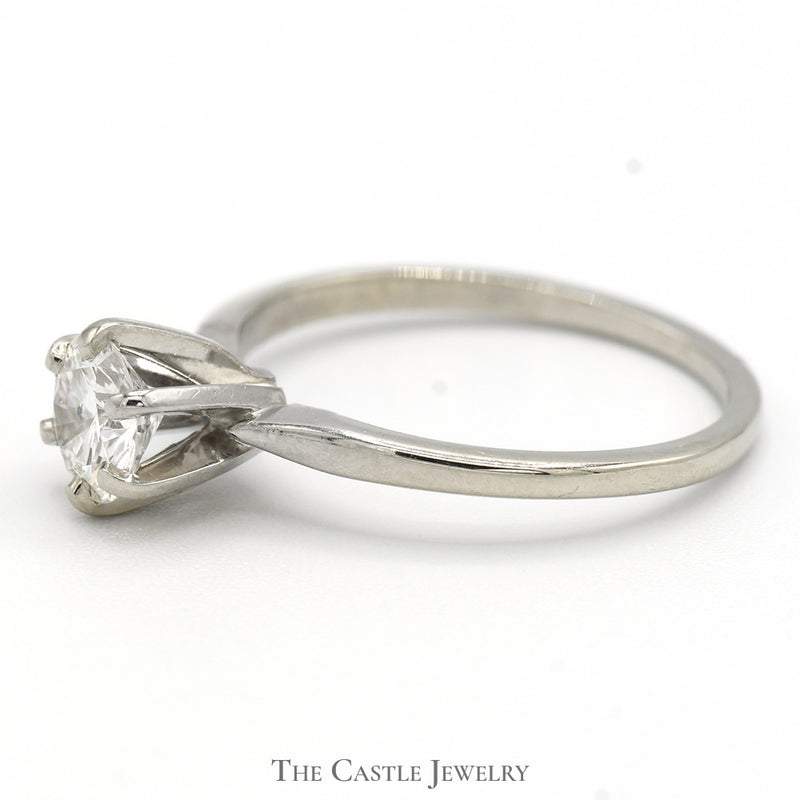 .62ct Round Diamond Solitaire Engagement Ring in 14k White Gold