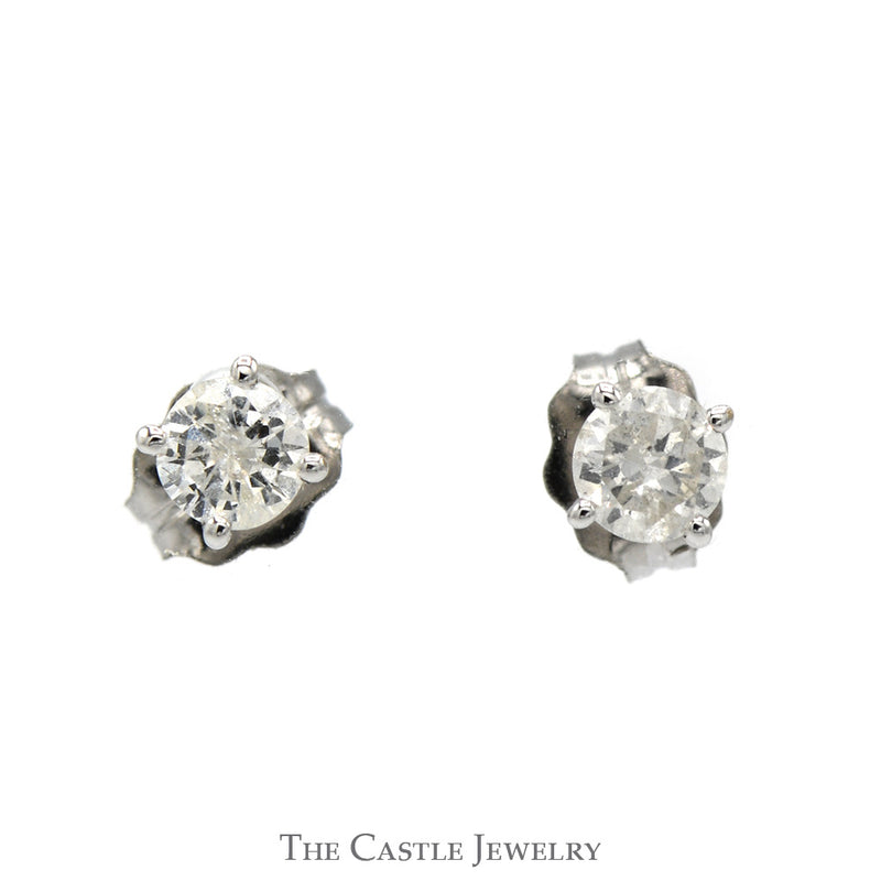 1/2cttw Round Brilliant Cut Diamond Stud Earrings in 10k White Gold
