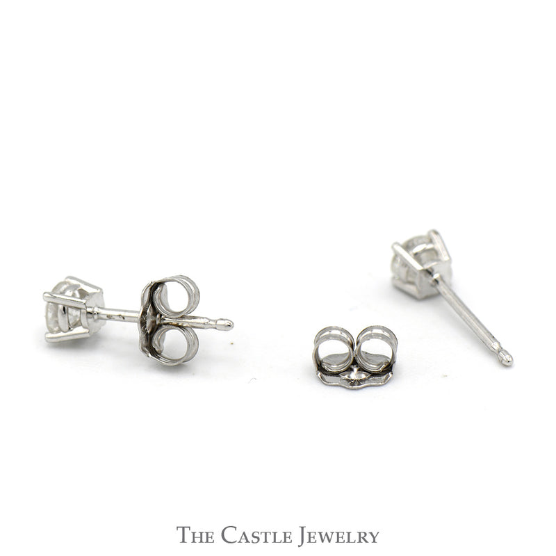 1/2cttw Round Brilliant Cut Diamond Stud Earrings in 10k White Gold