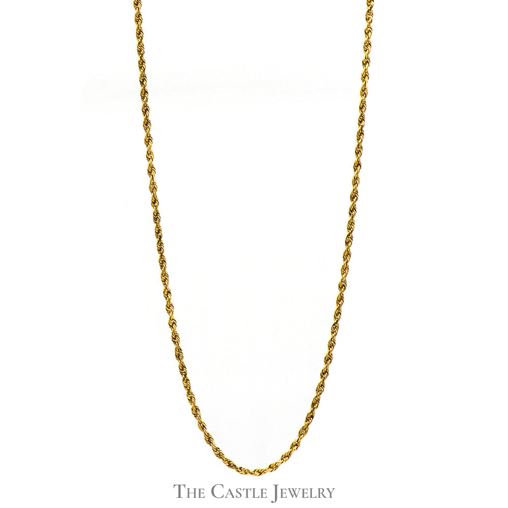14k Yellow Gold 22 Inch Rope Chain with Barrel Clasp – The Castle