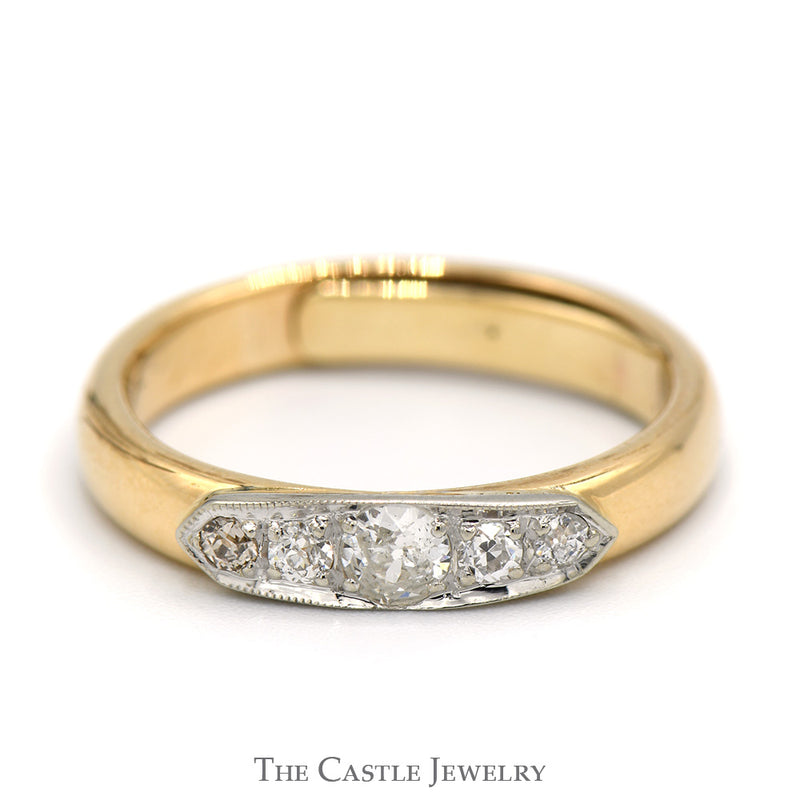 1/2cttw Old European Cut Diamond Band in 18k Yellow Gold