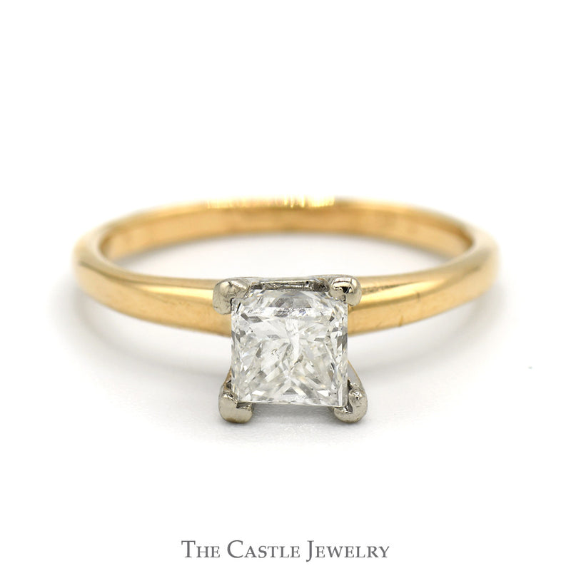 .98ct Princess Cut Diamond Solitaire Engagement Ring in 14k Yellow Gold