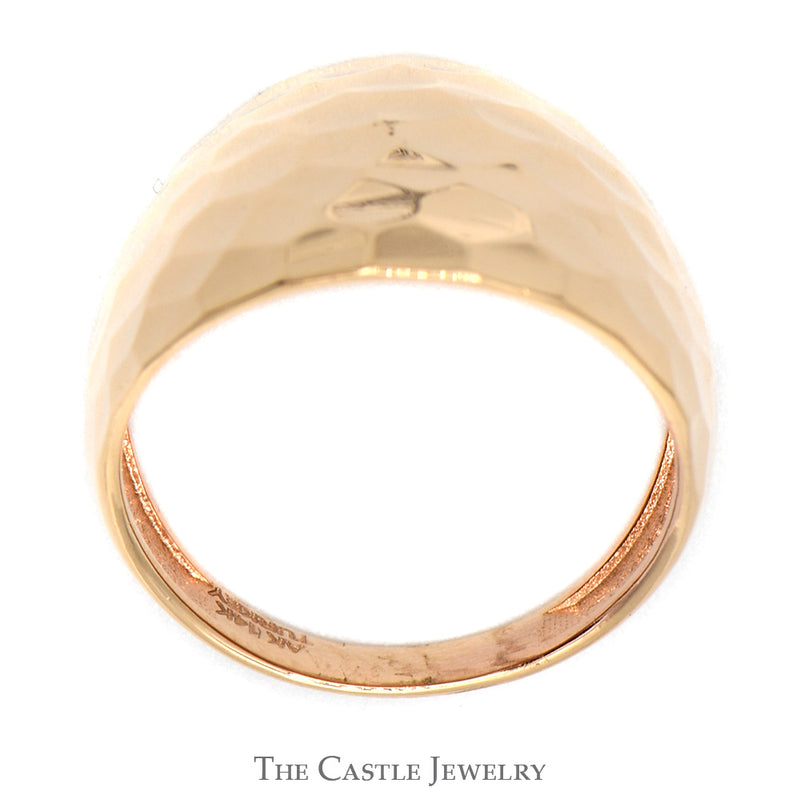 Hammered Dome Style Ring in 14k Rose Gold