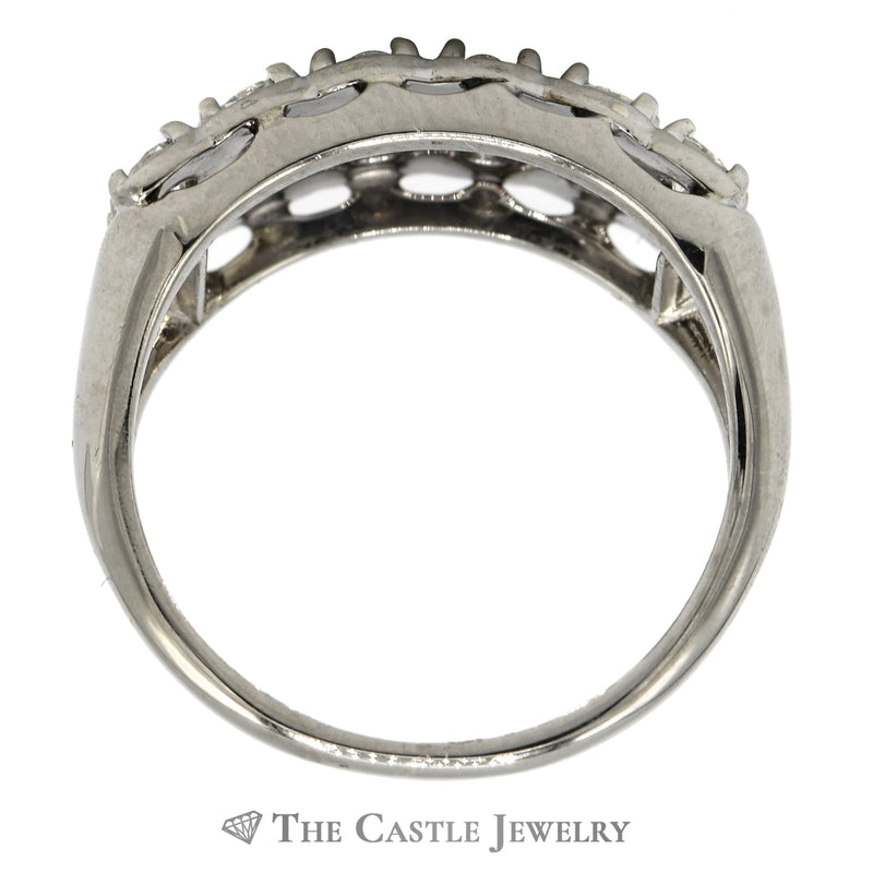 3/4cttw Double Row Diamond Band in 14k White Gold