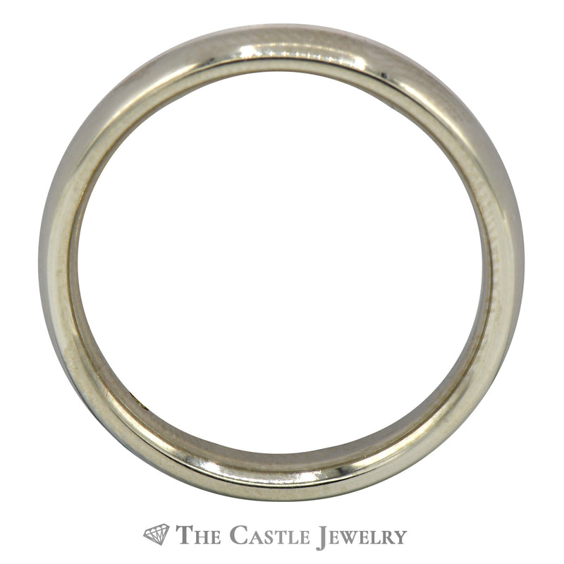 Flat Set Diamond Solitaire in 14k White Gold Polished 4mm Band