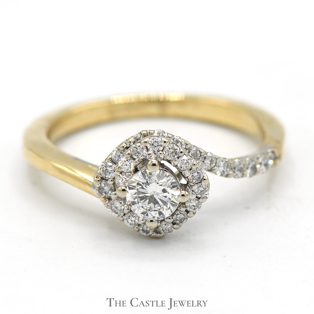 Pear Moissanite Engagement Ring Rose Gold Halo Cluster Diamond Ring Platinum / 6.0