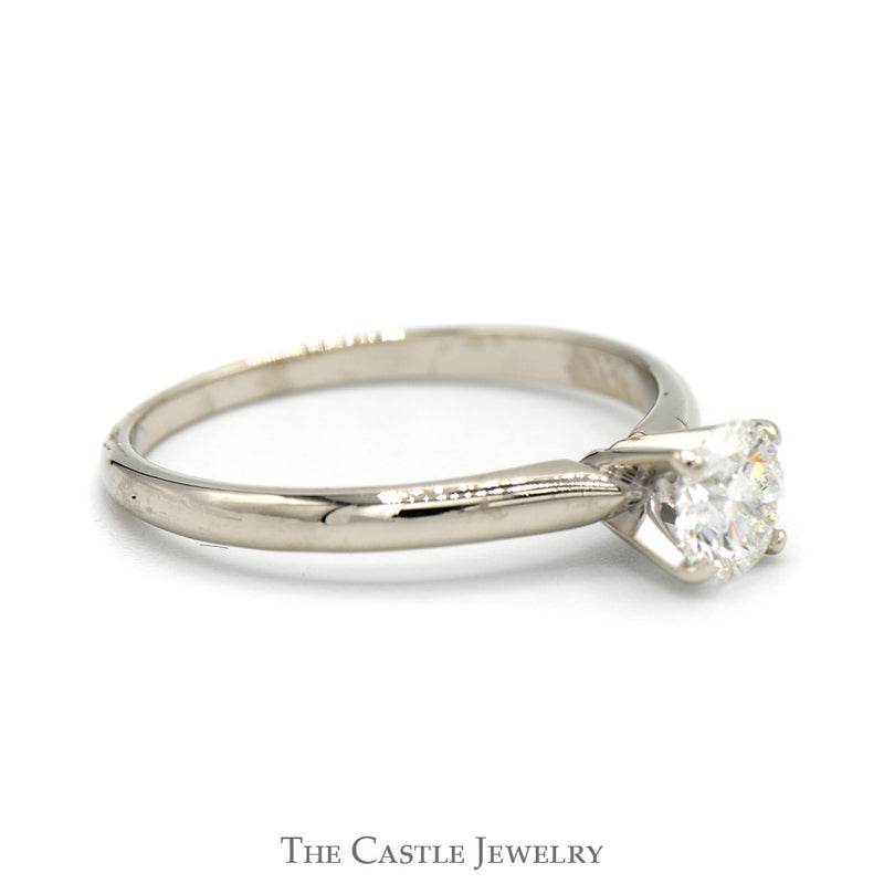 .53ct Round Diamond Solitaire Engagement Ring in 14k White Gold Tiffany Mounting