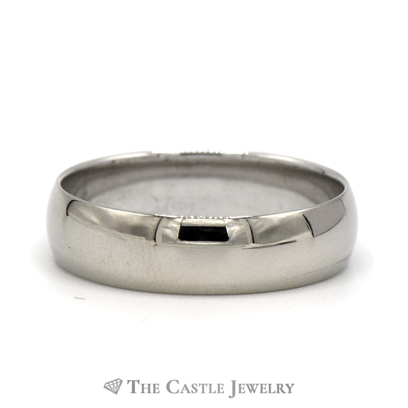 10k White Gold 6mm Polished Wedding Band Size 11.25