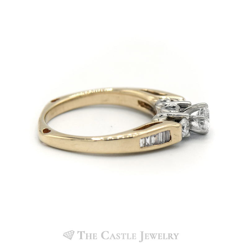 1/2 Carat Engagement Ring with Hidden Heart Diamond Detail in 14KT Yellow Gold