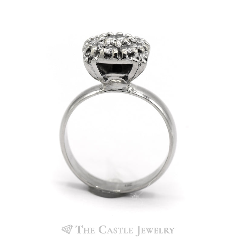 .85CTTW Diamond Cluster In Square Mounting in 14KT White Gold