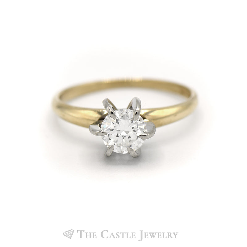 .65CT Round Brilliant Cut Diamond Solitaire in 14KT Yellow Gold