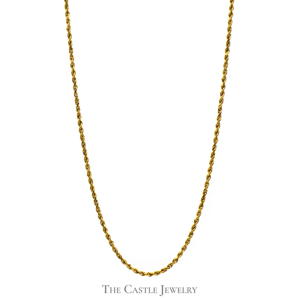 21 Inch 14k Yellow Gold 2mm Rope Chain with Barrel Clasp – The