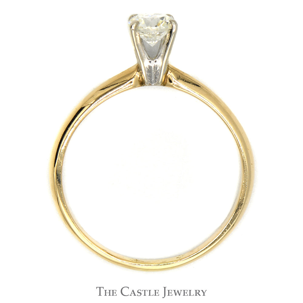 1/2ct Round Diamond Solitaire Engagement Ring in 14k Yellow Gold
