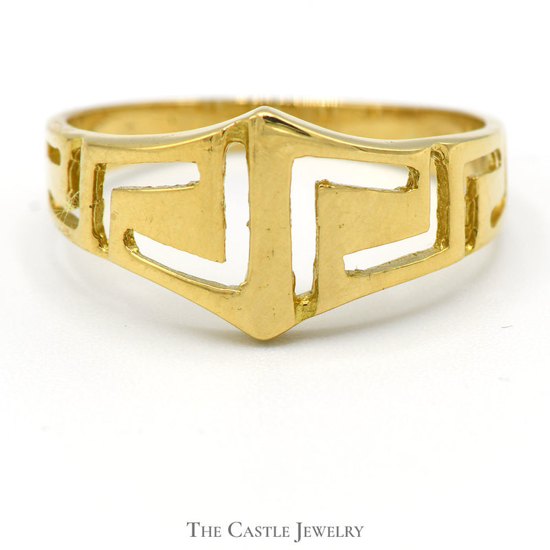 Greek Inspired Open Tapered Band in 18k Yellow Gold