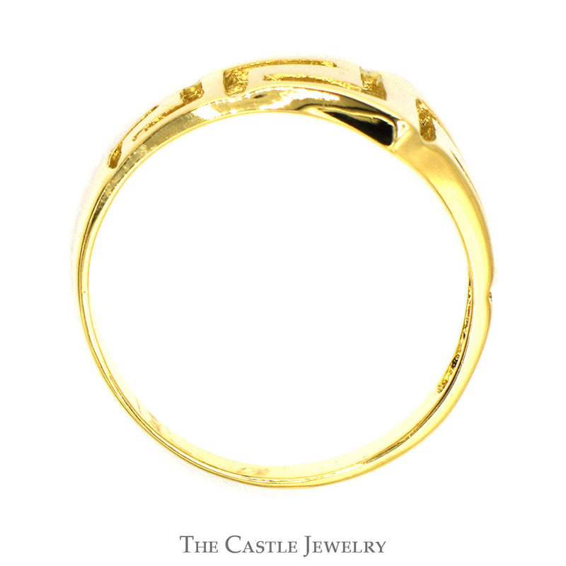 Greek Inspired Open Tapered Band in 18k Yellow Gold