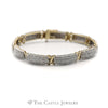 3cttw Round Diamond Cluster Bracelet with "X" Links in 10k Yellow Gold