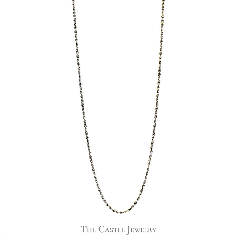 20 (1/2) Inch 14k White Gold 2mm Rope Chain