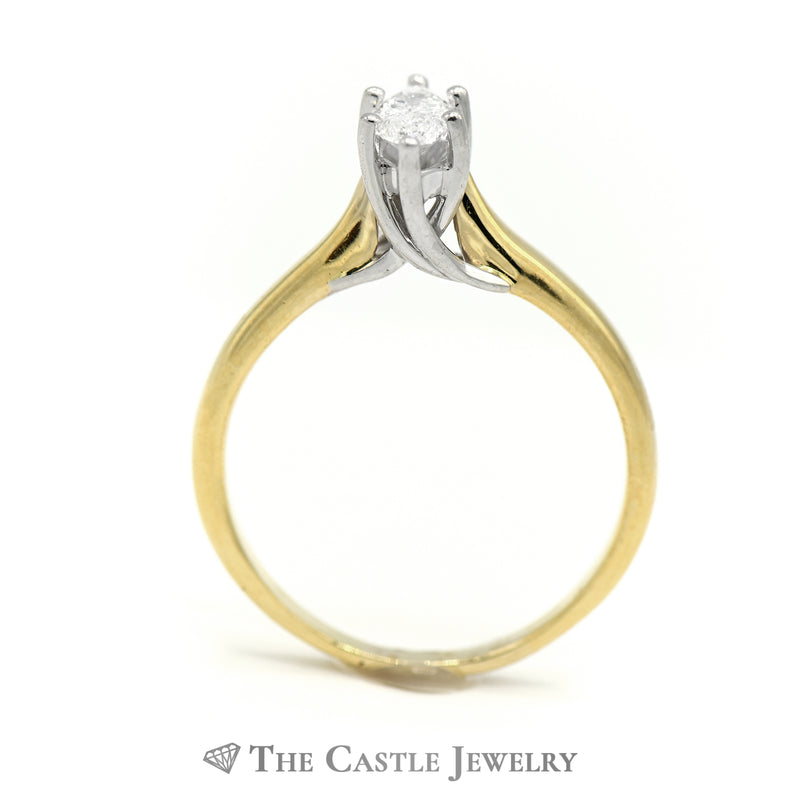 Marquise Solitaire .50ct Diamond Engagement Ring SI3 H in 18K Yellow Gold