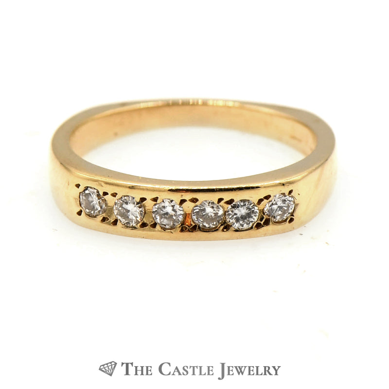.25cttw Round 6 Diamond Wedding Band in 14k Yellow Gold