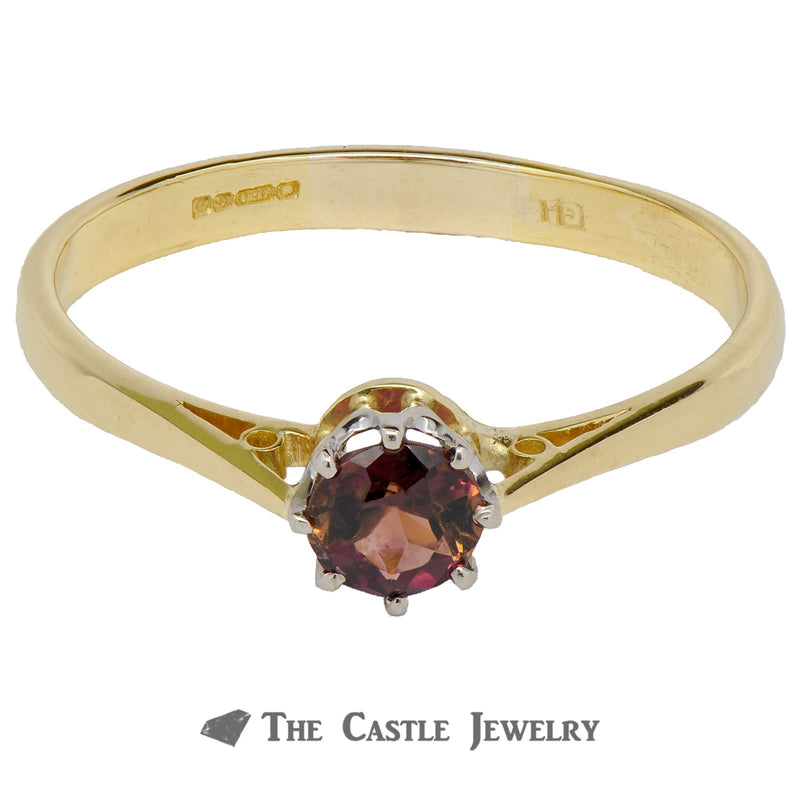 Solitaire Pink Tourmaline Ring In 18K Yellow Gold