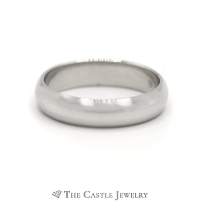 Polished Wedding Band 5mm Wide in 14K White Gold