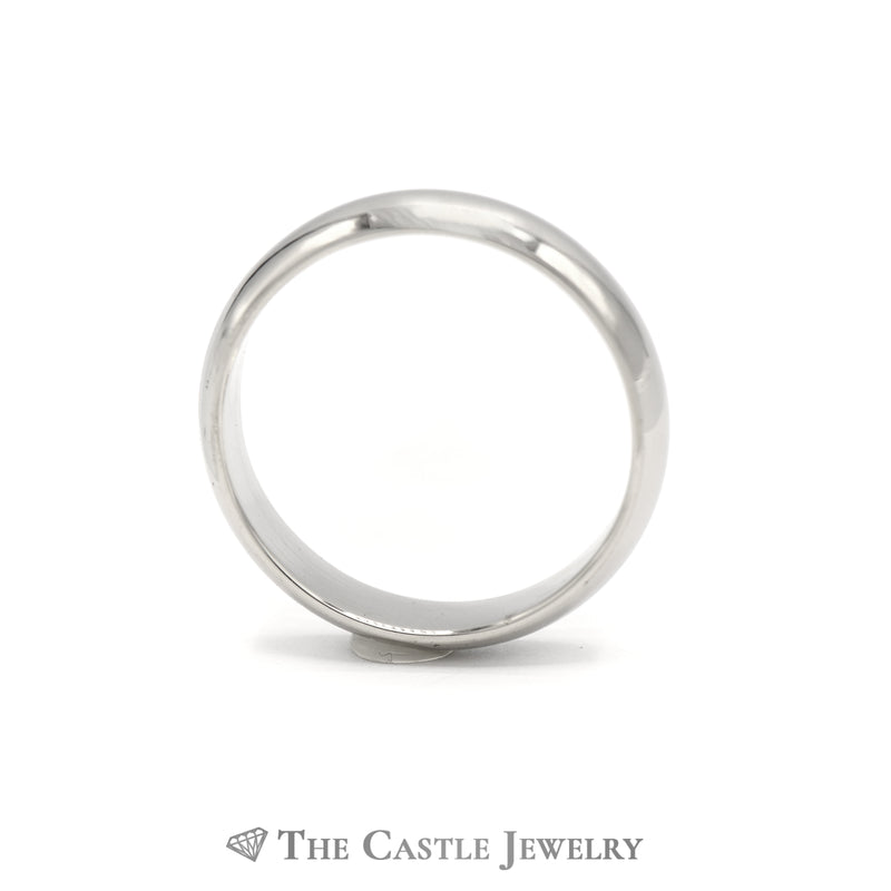 Polished Wedding Band 5mm Wide in 14K White Gold