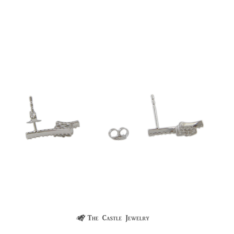 My Love My Best Friend 2 Round .50cttw Diamond Earrings In 14K White Gold