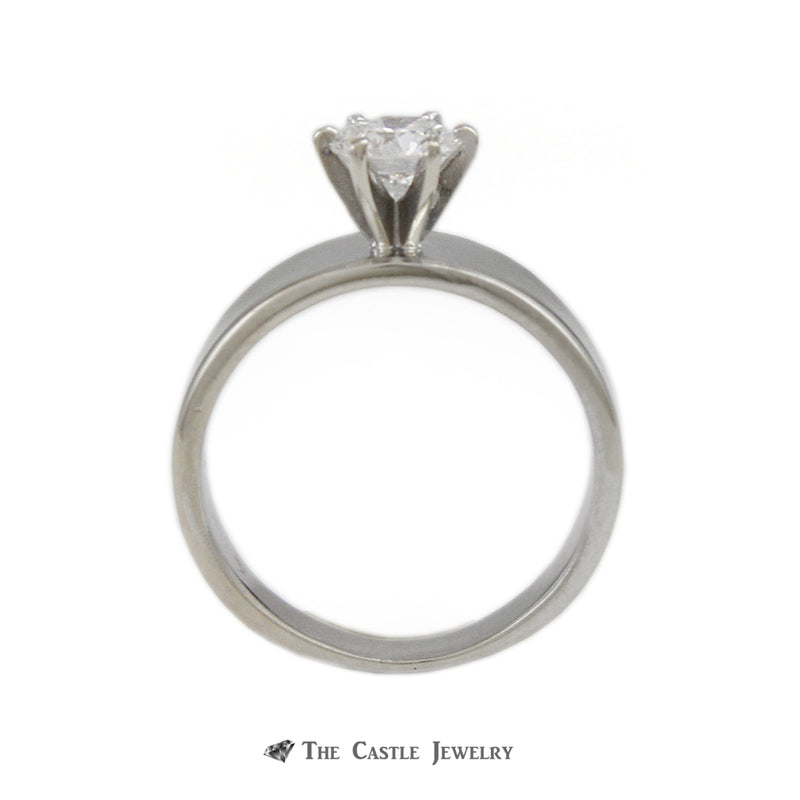 .75ct Round Brilliant Cut Diamond Engagement Ring VS2-H in Wide Tapered Mounting