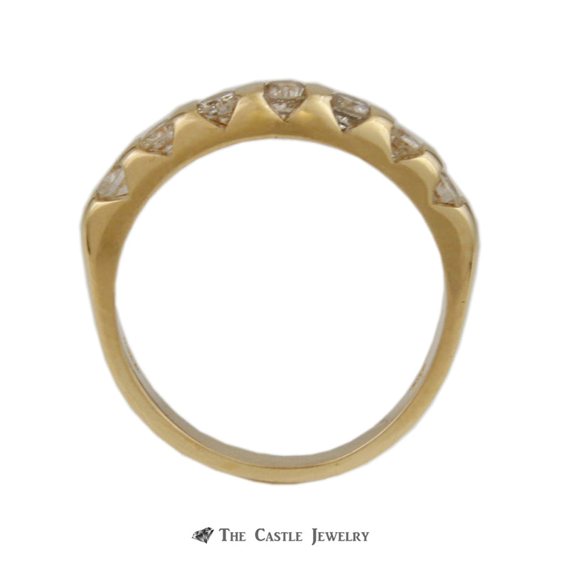 Tension Set Style .38cttw Diamond Wedding Band with 7 Round Diamonds