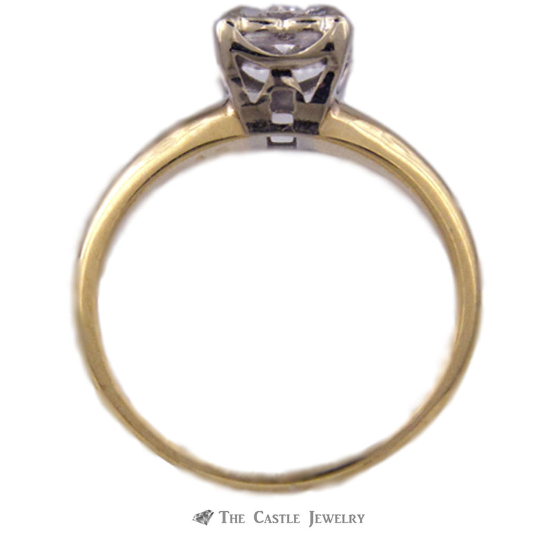 Square Illusion .25cttw. Round Diamond Cluster Ring in 14K Gold