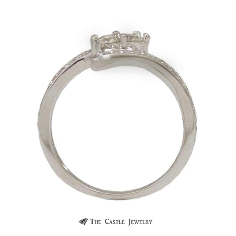 My True Love, My Best Friend 2 Round 1/2cttw Diamond Ring in 14K White Gold