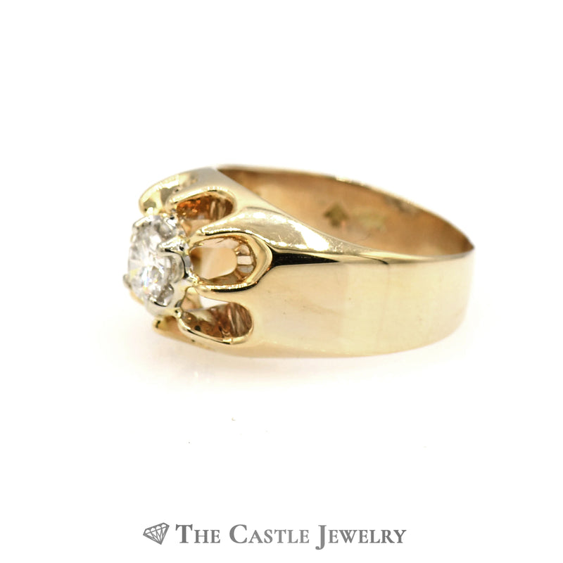 .38 Carat Diamond Solitaire Ring in Sunburst Style Mounting