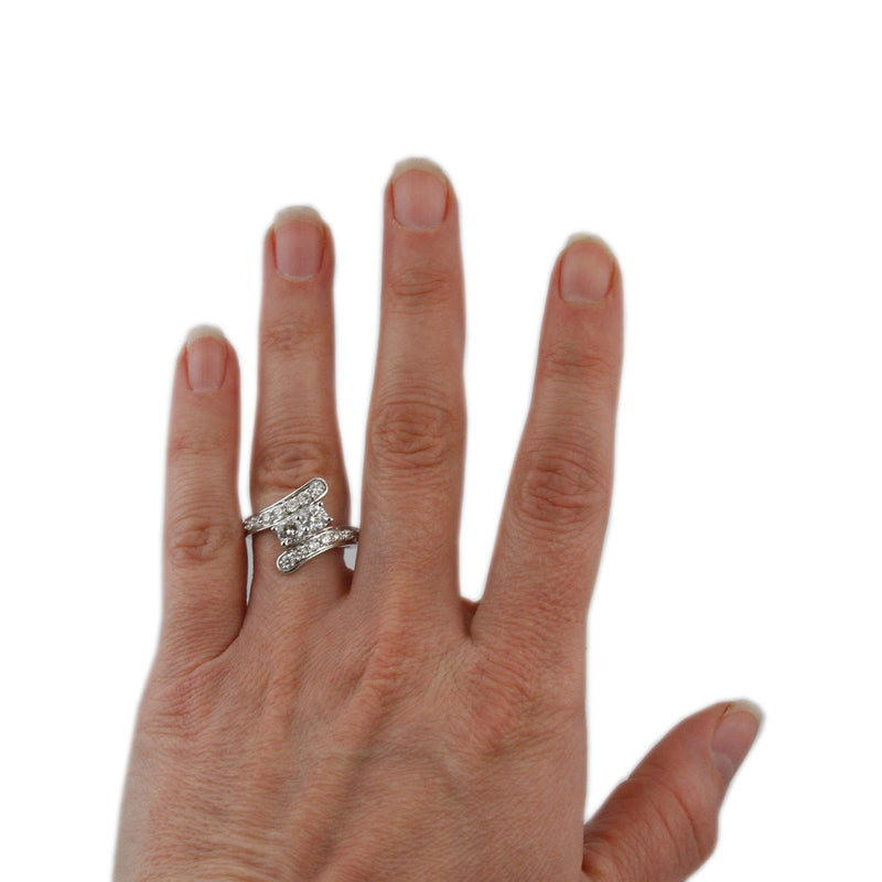 My Love My Best Friend 2 Round 1.50cttw Diamond Ring in 14K White Gold