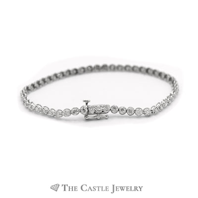 2cttw Round Brilliant Cut Diamond Tennis Bracelet in 10k White Gold