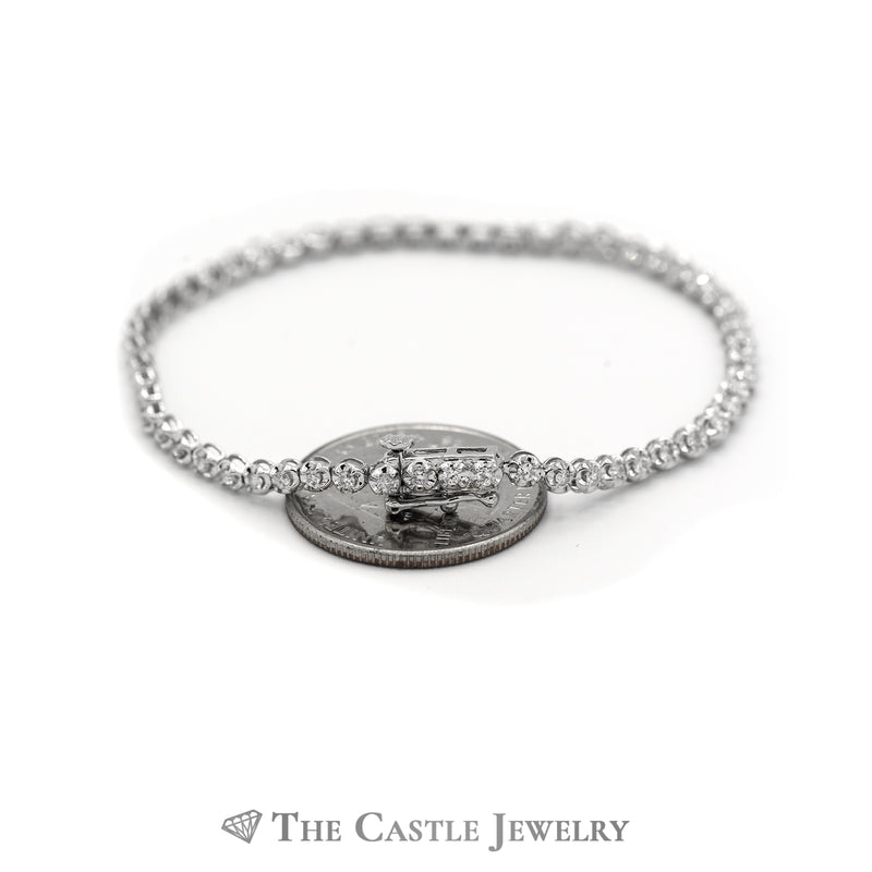 2cttw Round Brilliant Cut Diamond Tennis Bracelet in 10k White Gold