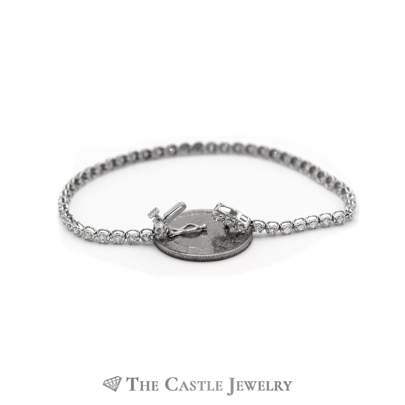 2cttw Round Brilliant Cut Diamond Tennis Bracelet in 10k White Gold