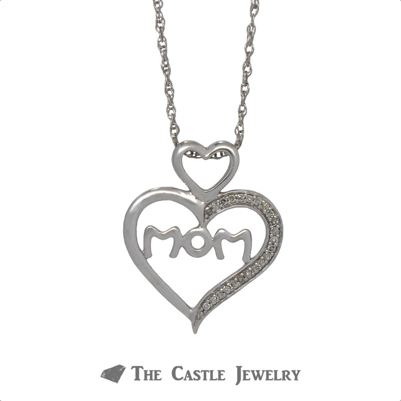 Diamond Mom Necklace for Mother's Day