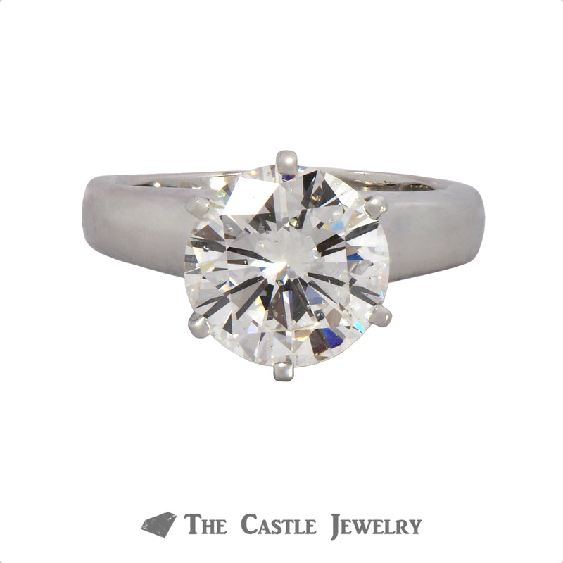 GIA Certified 4.08ct SI1/F Round Brilliant Cut Diamond Engagement Ring