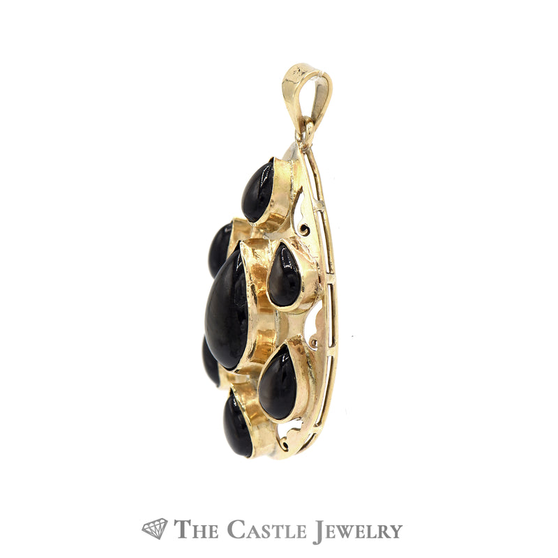 Unique Black Lindy Star Pendant in 10K Yellow Gold