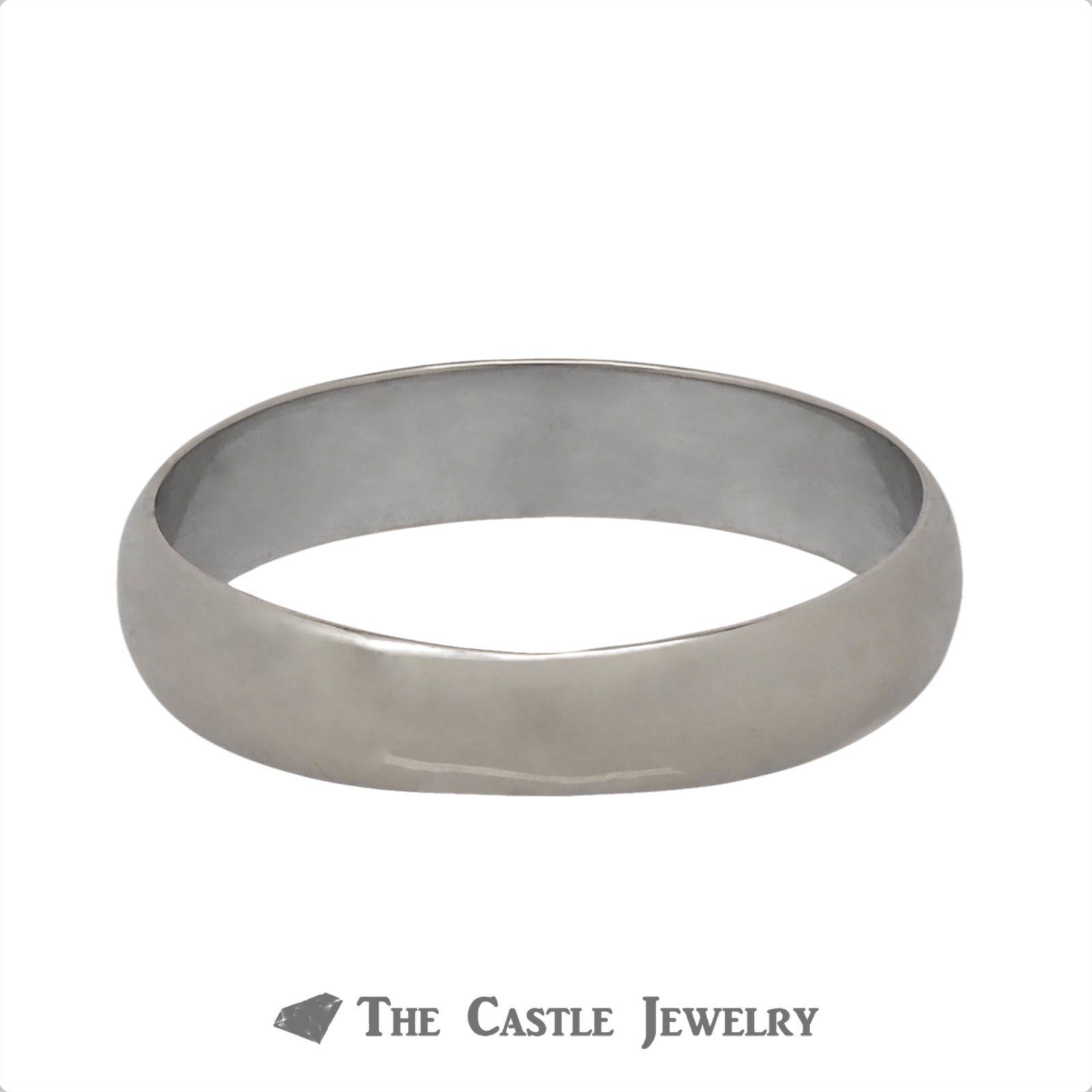 14k White Gold 4mm Polished Wedding Band The Castle Jewelry