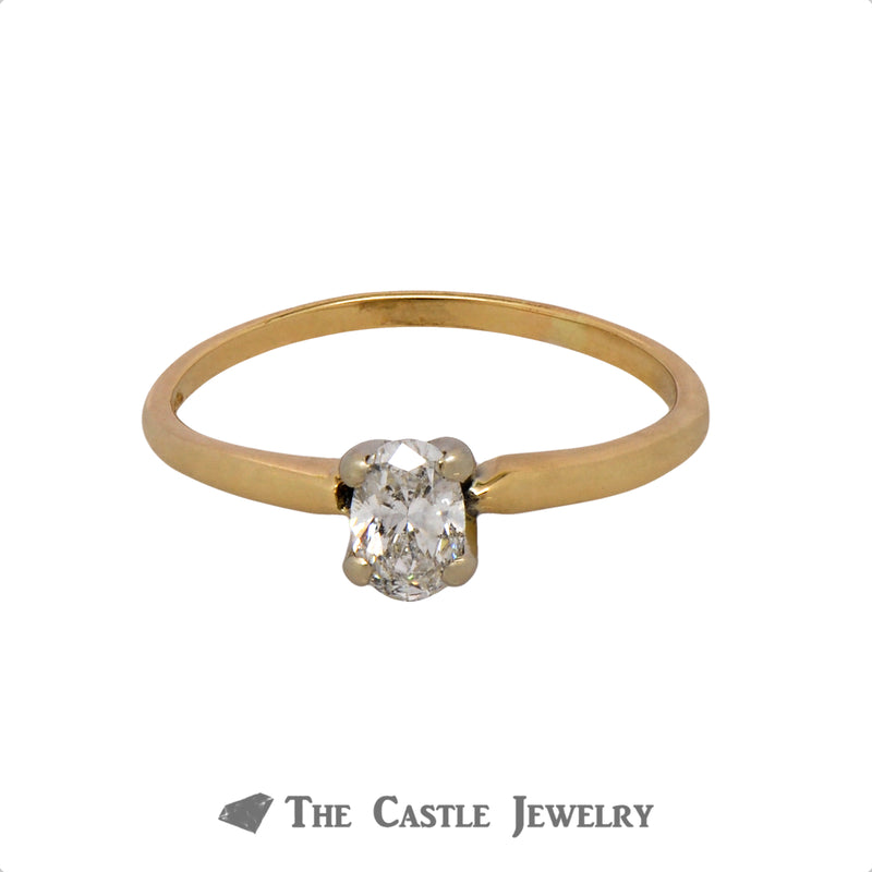 Oval Cut .45ct Diamond Solitaire Engagement Ring in 14k Yellow Gold